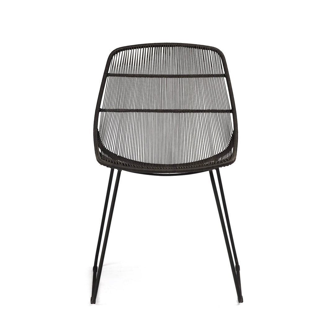 Oliver Wicker Outdoor Dining Side Chair (Black)