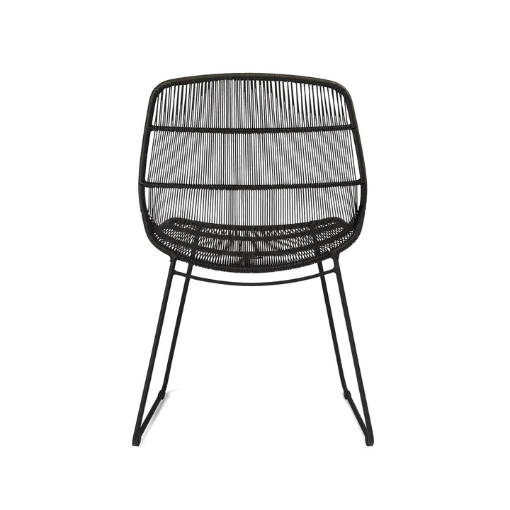 Oliver Wicker Outdoor Dining Side Chair (Black)
