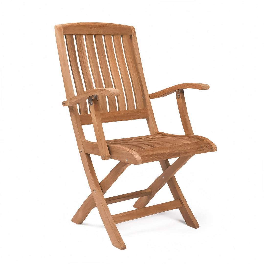 Como Teak Outdoor Folding Dining Arm Chair