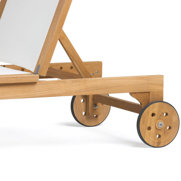 Santorini Teak and Mesh Sun Lounger (White)