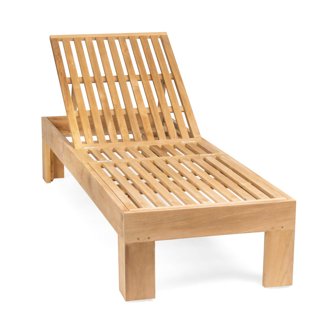 Palm Teak Outdoor Sun Lounger