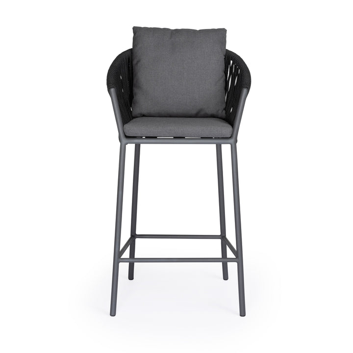 Beverly Hills Rope Outdoor Bar Stool (Graphite)