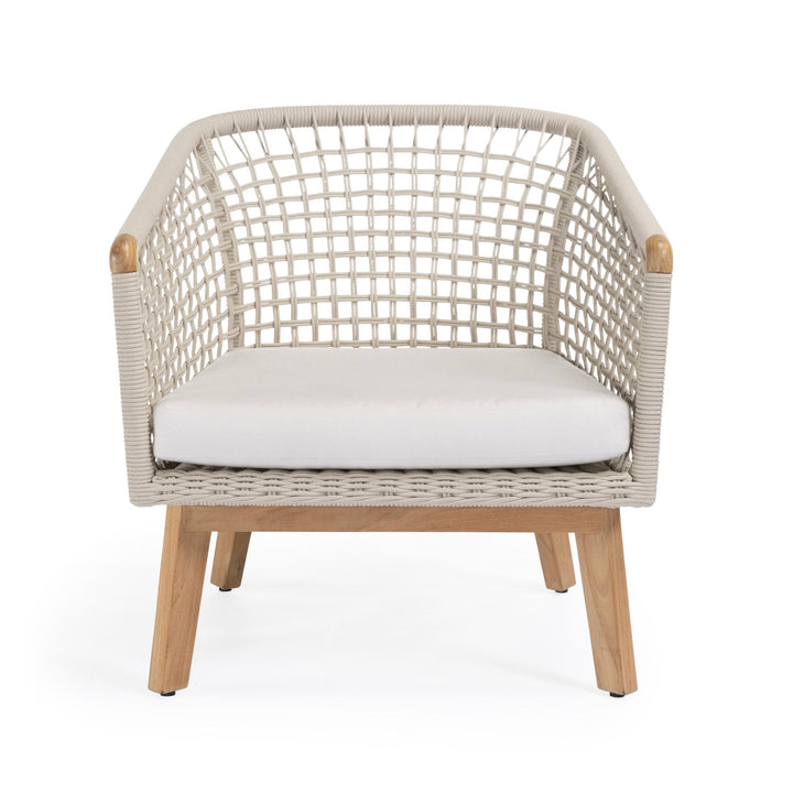 Ravoli Teak and Rope Outdoor Relaxing Chair (Cream)
