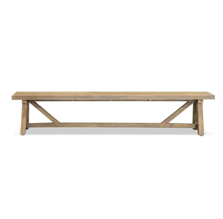 Trestle Reclaimed Teak Outdoor Backless Bench 94"