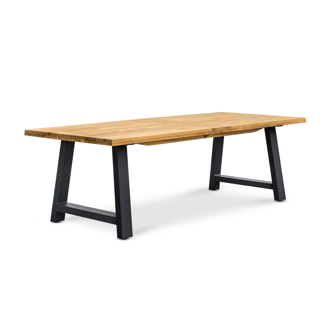 Santorini Teak and Aluminum Outdoor Dining Table (Black) 94"