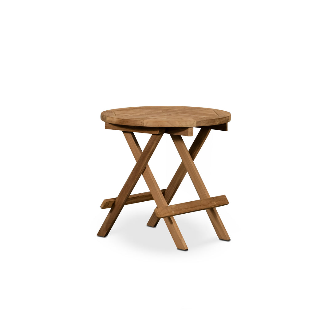 Skipper Round Teak Outdoor Folding Side Table