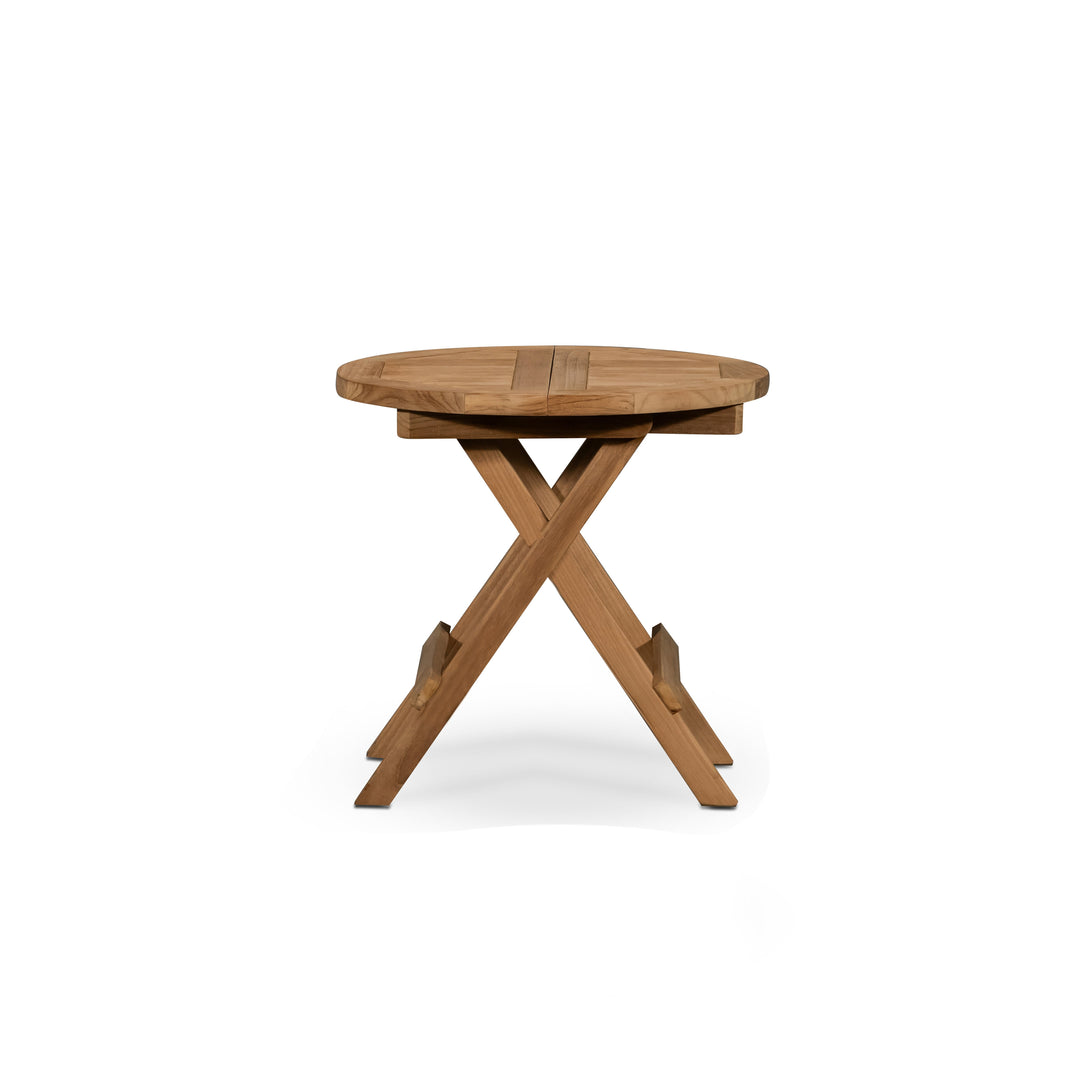 Skipper Round Teak Outdoor Folding Side Table