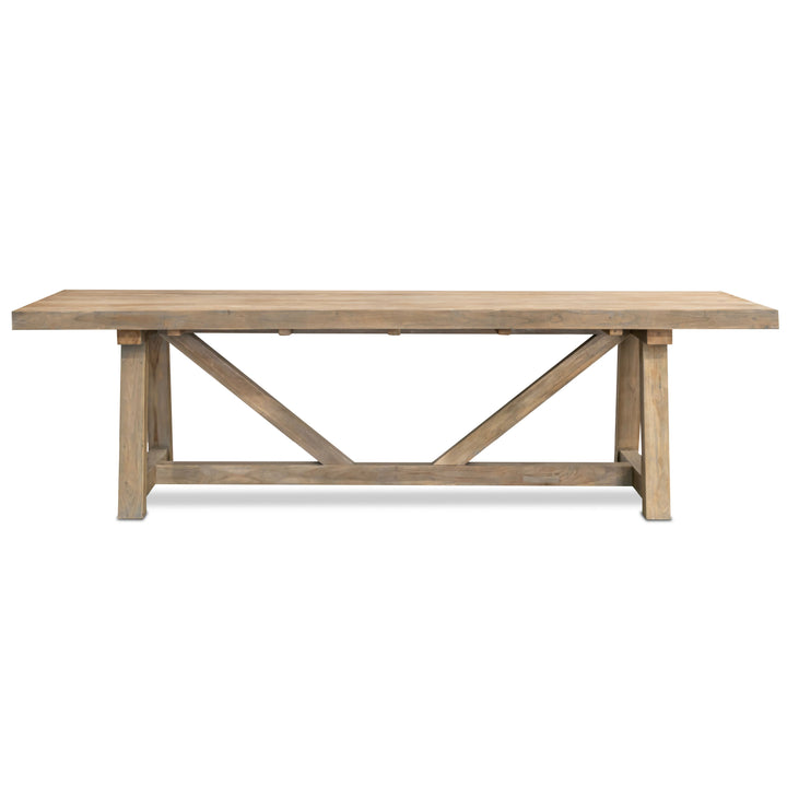 Trestle Reclaimed Teak Outdoor Dining Table 98"