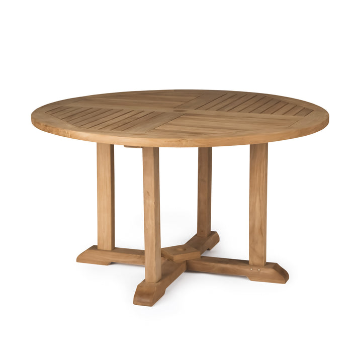 Round Teak Pedestal Dining Table 59"
