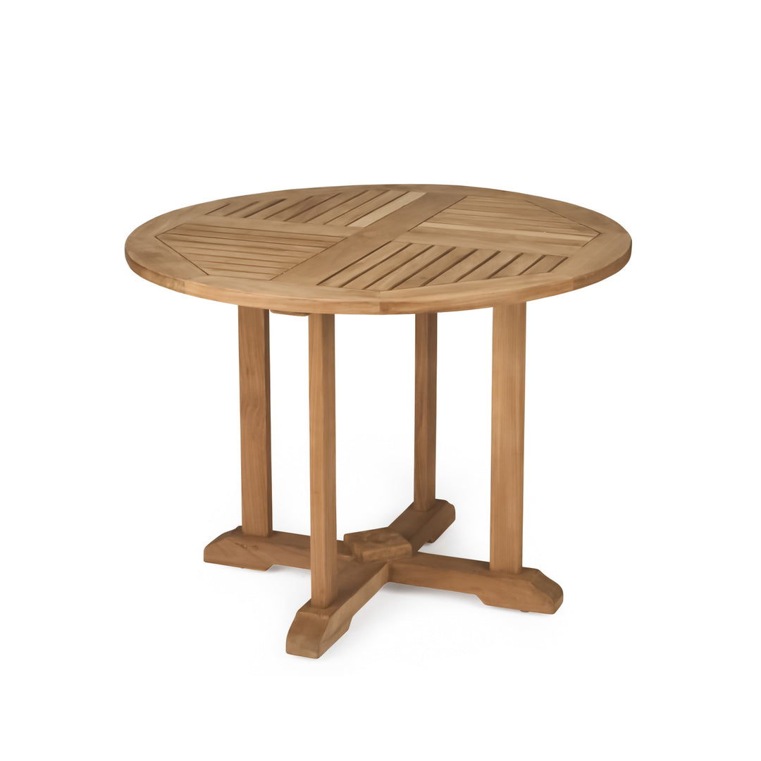 Round Teak Pedestal Dining Table 35"