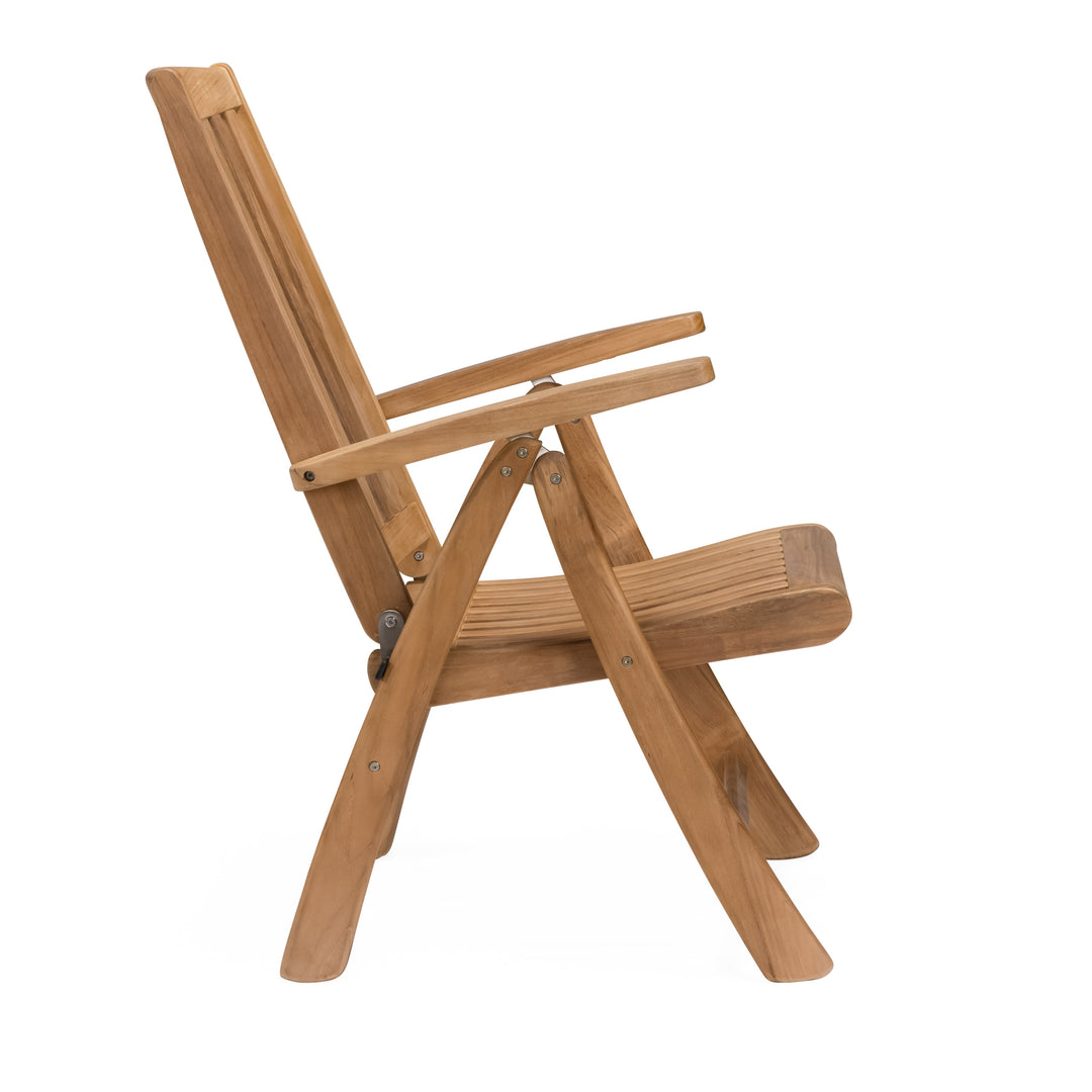 Nautical Teak Outdoor Folding Relaxing Chair