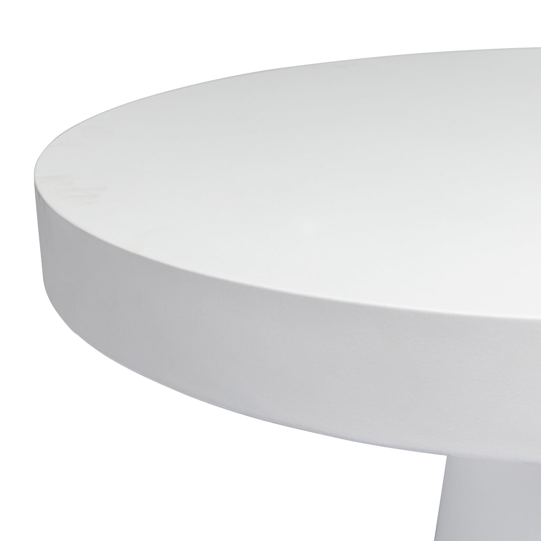 Polished Concrete Outdoor Round Dining Table 32" (White)