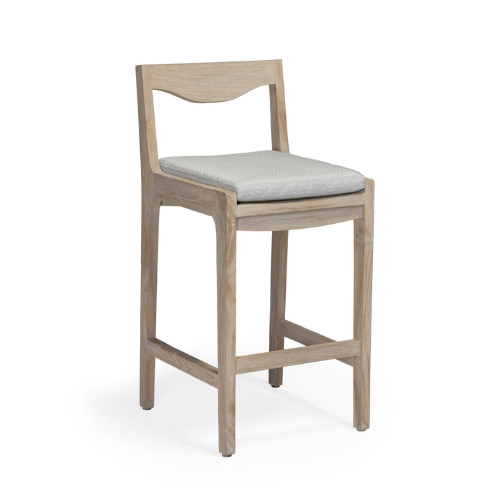 Athena Weathered Teak Outdoor Counter Stool