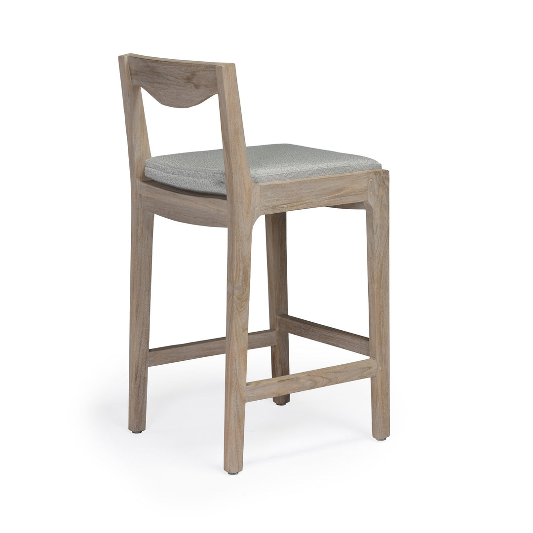 Athena Weathered Teak Outdoor Counter Stool