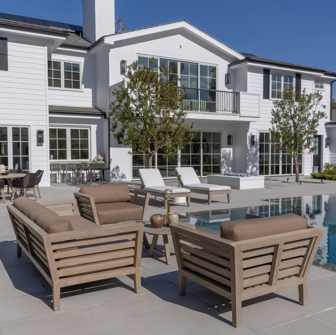 Romeo Weathered Teak Outdoor Sofa