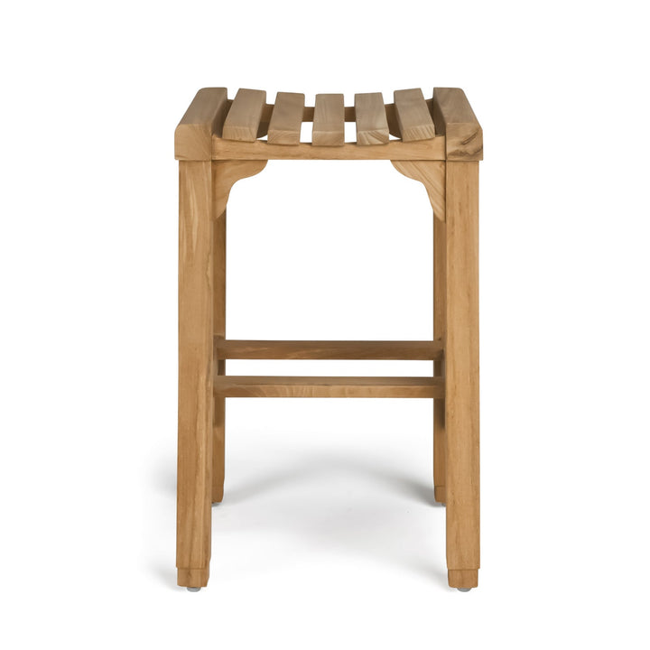 Classic Teak Outdoor Backless Bar Stool