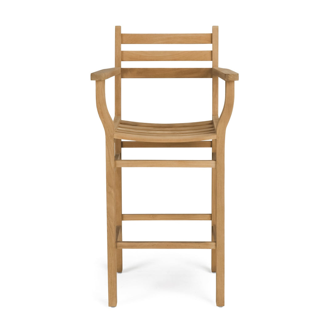 Pager Teak Outdoor Arm Bar Stool