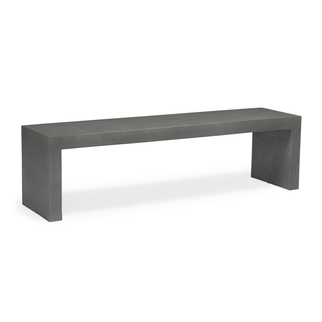 Polished Concrete Outdoor Backless Bench (Grey)