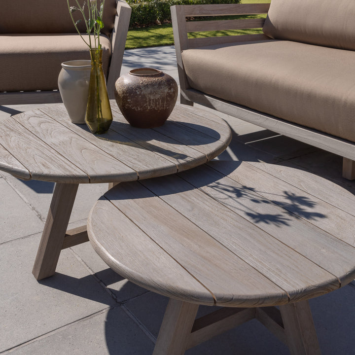 Romeo Weathered Teak Outdoor Coffee Side Table (Small)
