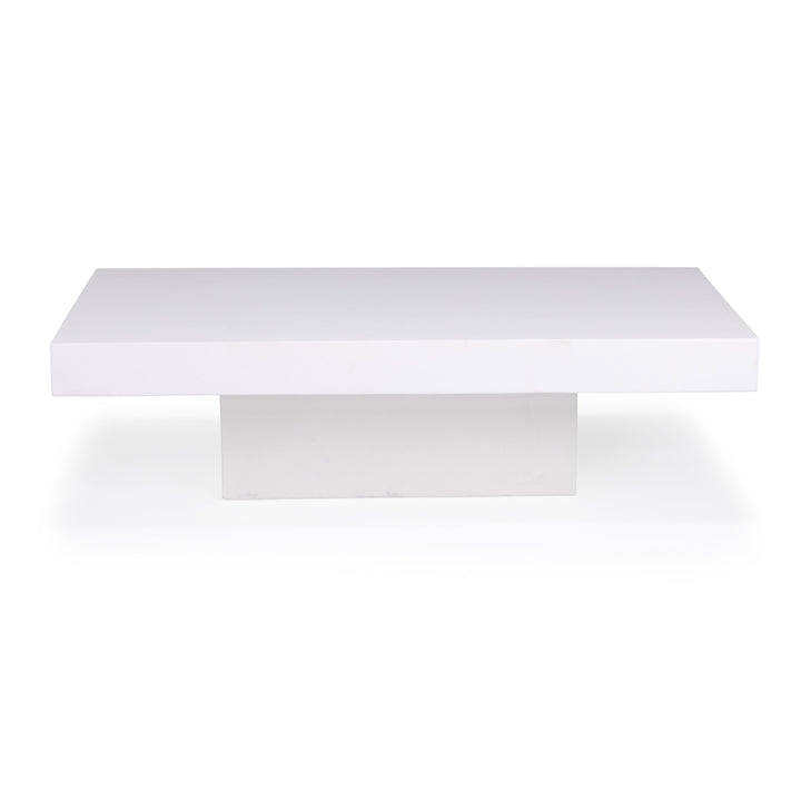 Polished Concrete Outdoor Rectangle Coffee Table (White)
