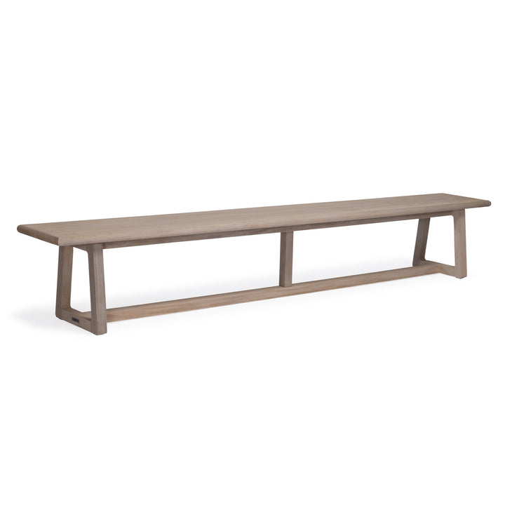 Troy Weathered Teak Outdoor Backless Bench 114"