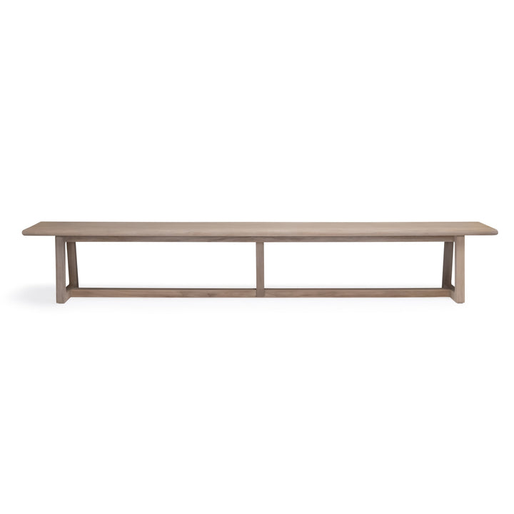 Troy Weathered Teak Outdoor Backless Bench 114"
