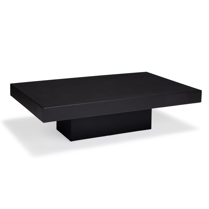 Polished Concrete Outdoor Rectangle Coffee Table (Black)