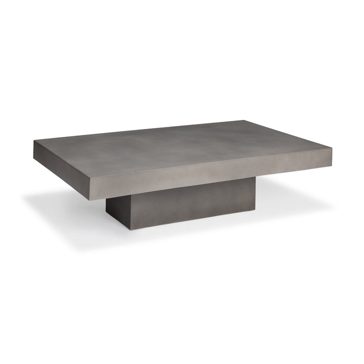 Polished Concrete Outdoor Rectangle Coffee Table (Grey)
