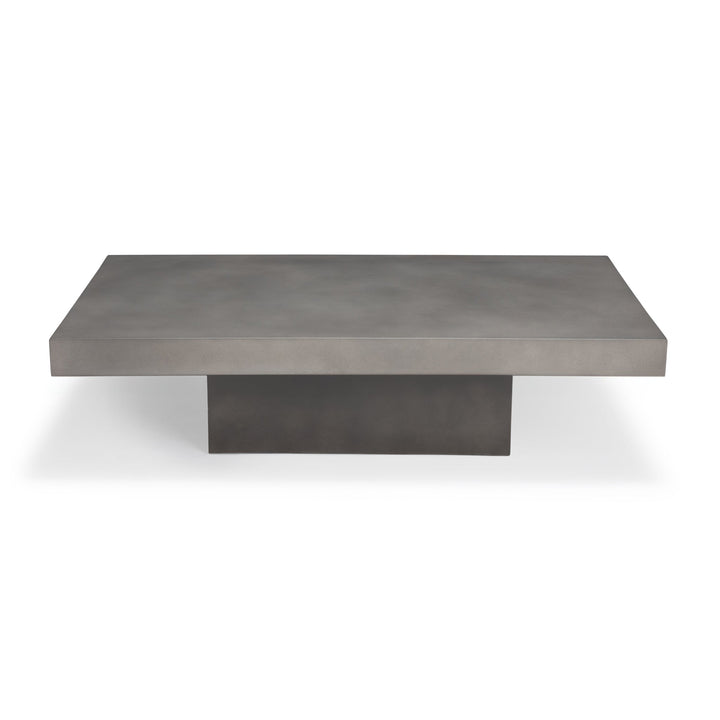 Polished Concrete Outdoor Rectangle Coffee Table (Grey)
