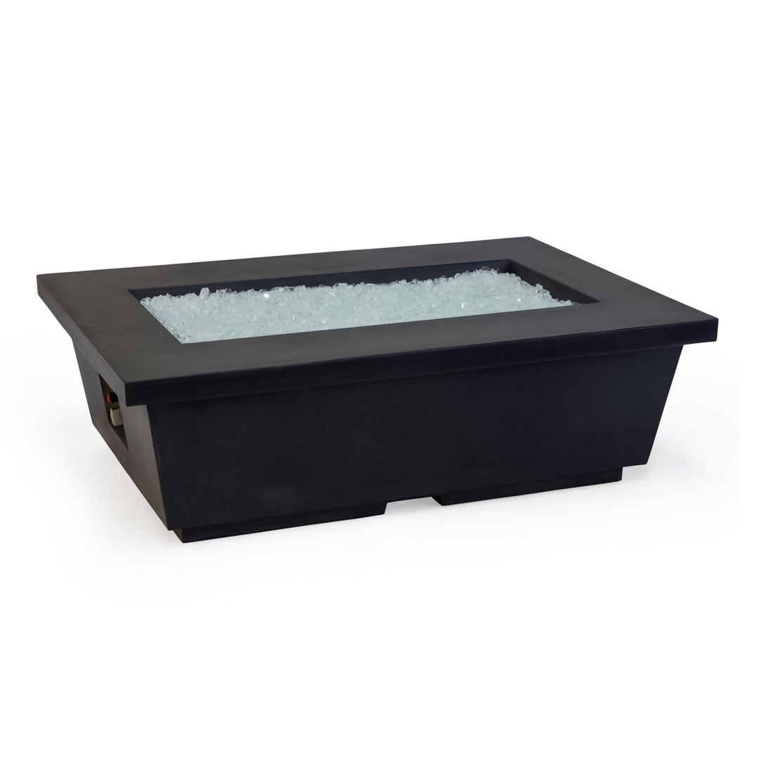 Polished Concrete Rectangle Fire Pit (Black)