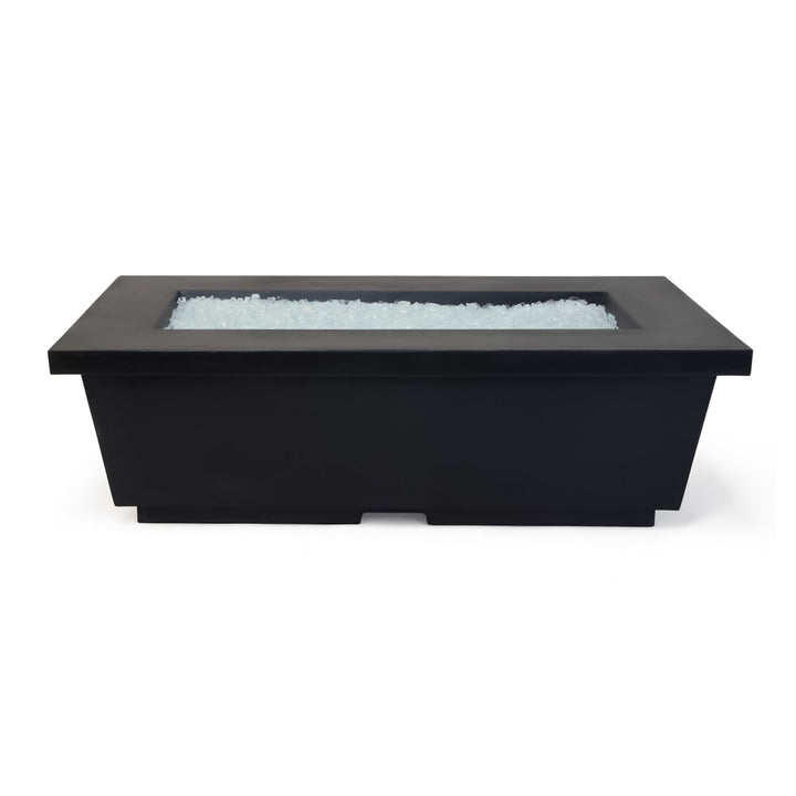 Polished Concrete Rectangle Fire Pit (Black)