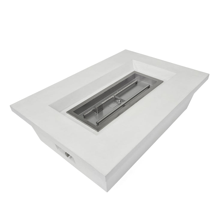 Polished Concrete Rectangle Fire Pit (White)