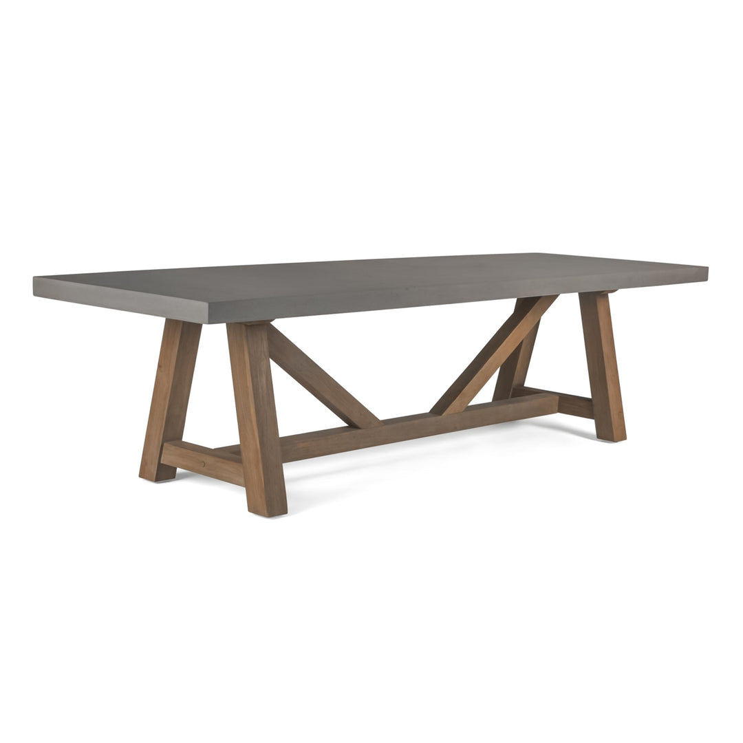 Polished Concrete Outdoor Trestle Dining Table 98" (Grey)