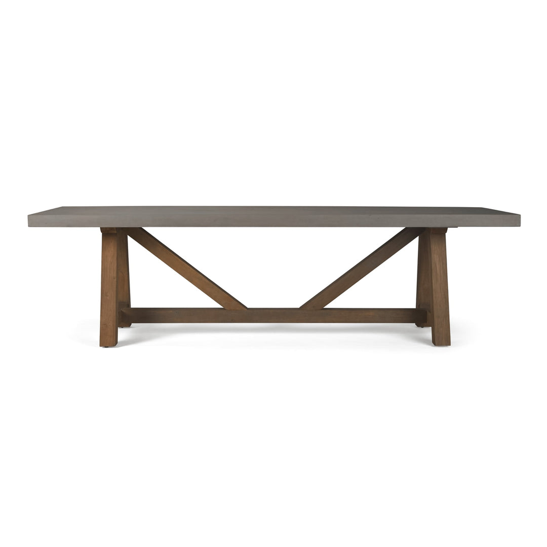 Polished Concrete Outdoor Trestle Dining Table 98" (Grey)
