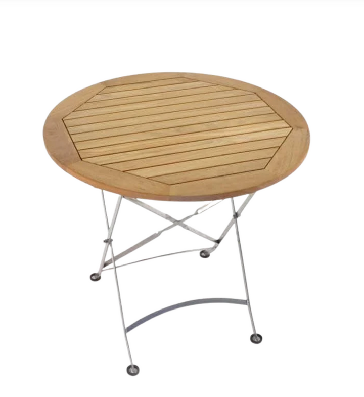 Cafe Round Teak Folding Table