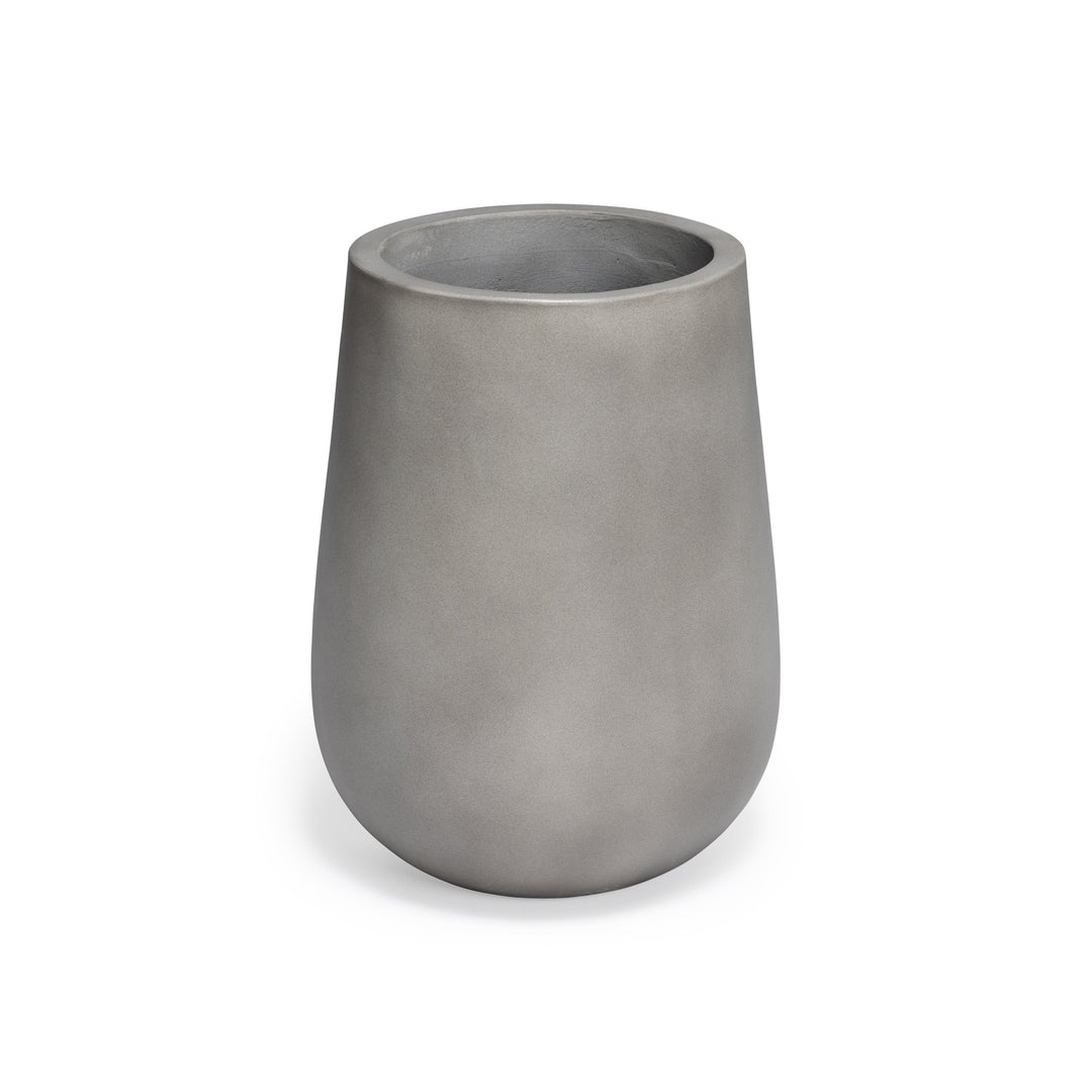 Flora Round Polished Concrete Planter Tall 15"