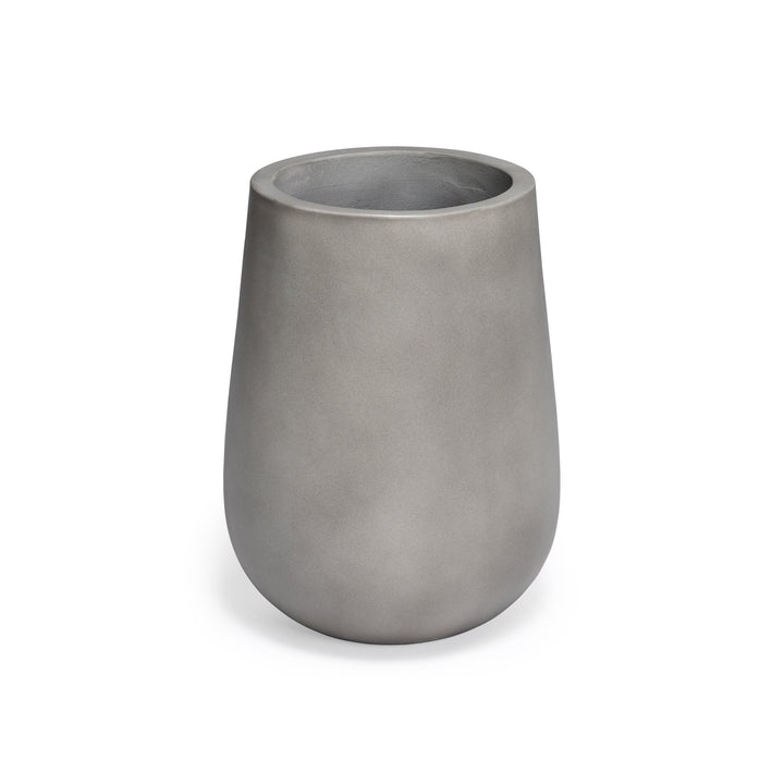 Flora Round Polished Concrete Planter Tall 15"