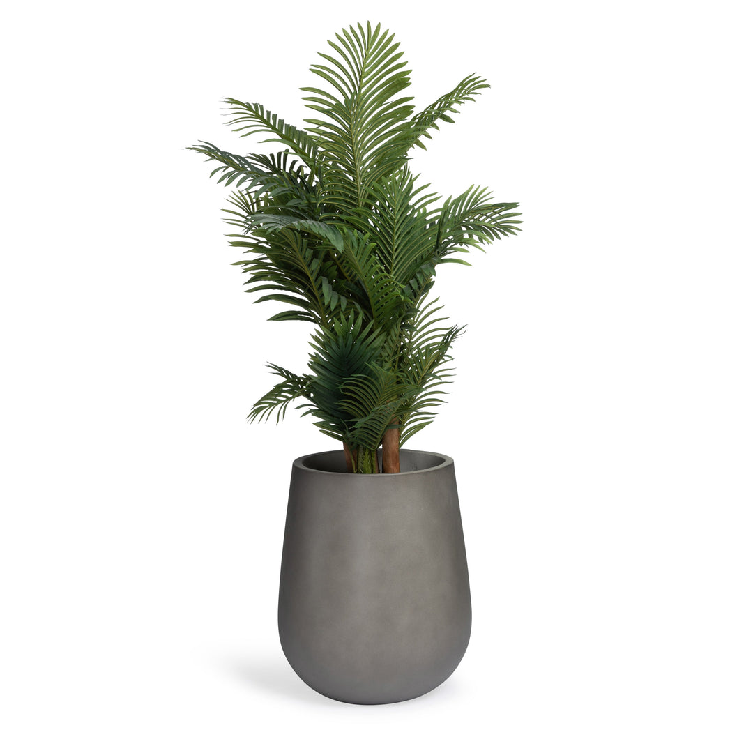 Flora Round Polished Concrete Planter Tall 22"