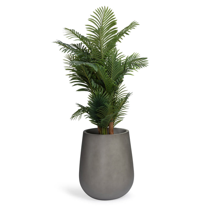 Flora Round Polished Concrete Planter Tall 22"