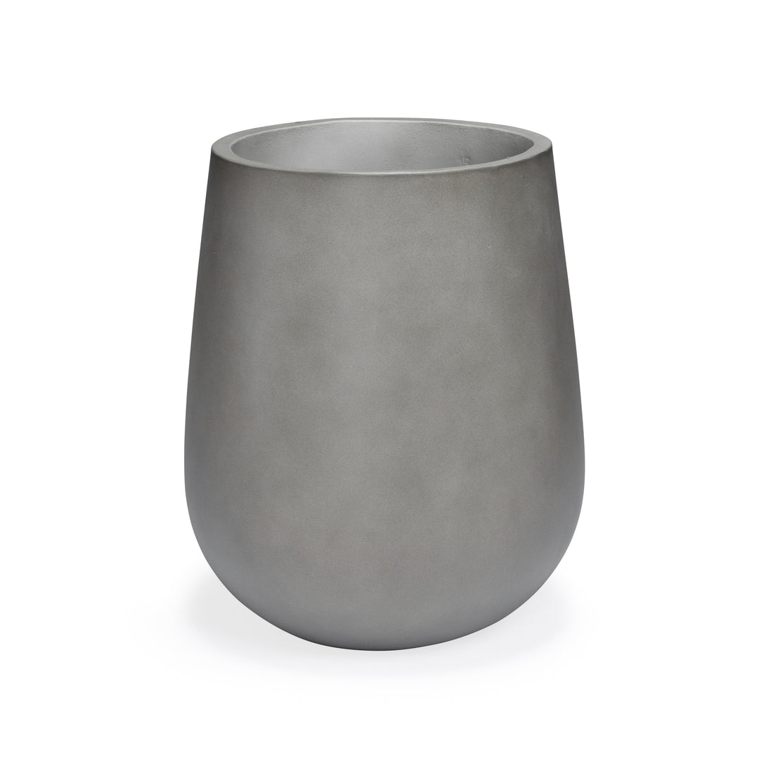 Flora Round Polished Concrete Planter Tall 22"