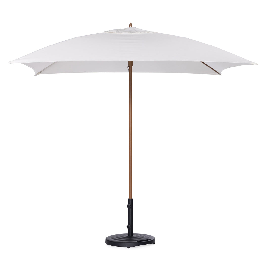 Capri Square Alu Teak Umbrella 8 ft (White)