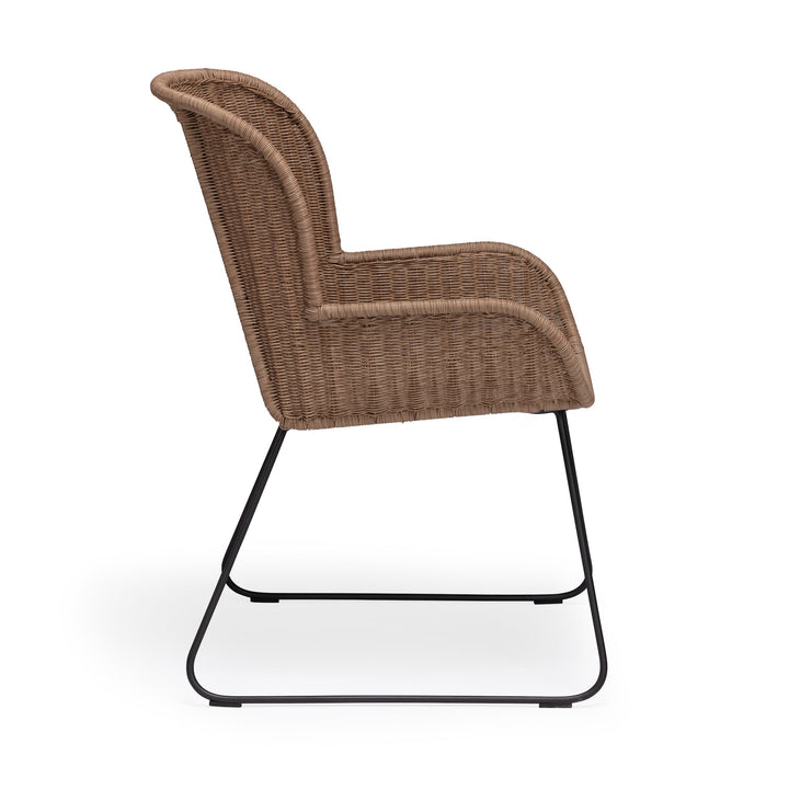 Georgia Wicker Outdoor Dining Arm Chair (Honey)
