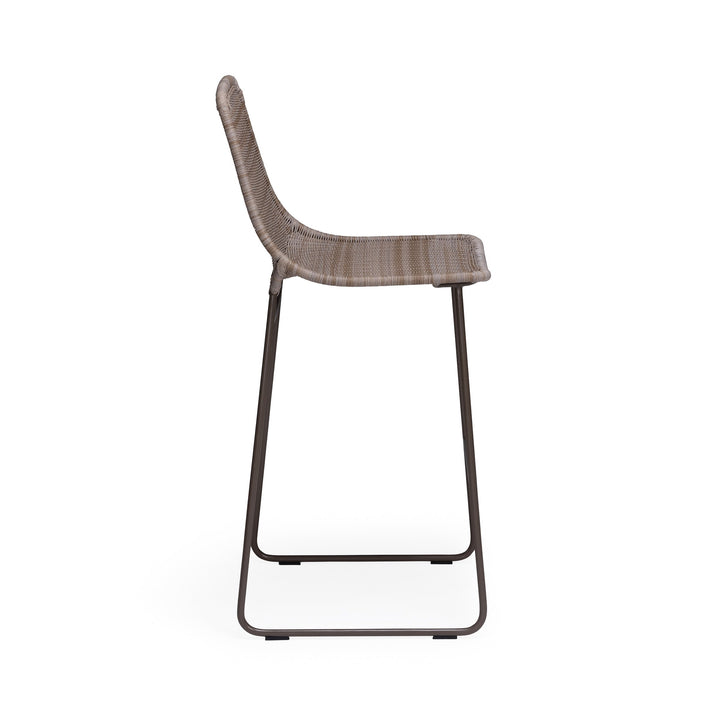 Georgia Wicker Outdoor Bar Chair (Stone)