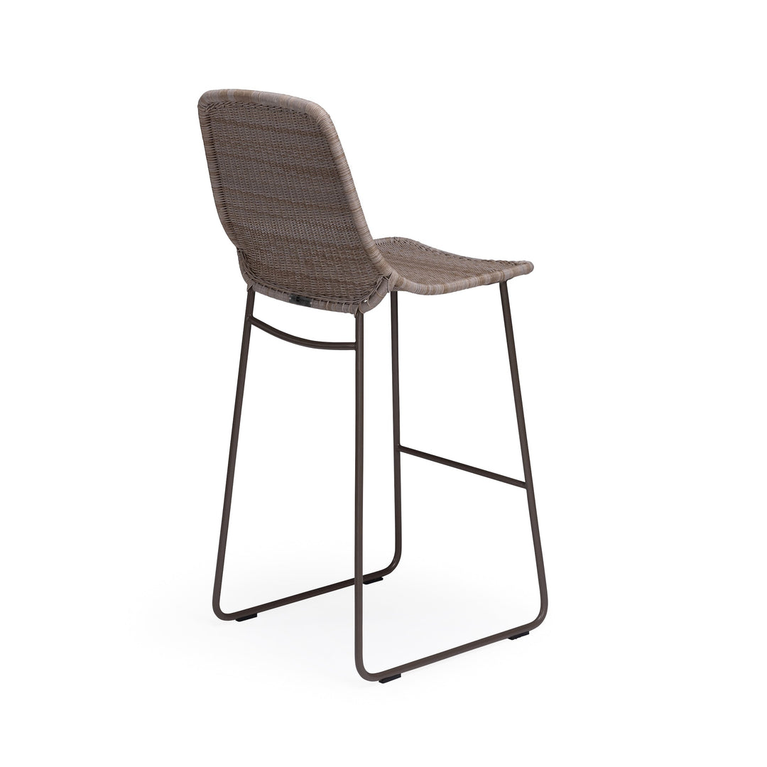 Georgia Wicker Outdoor Bar Chair (Stone)