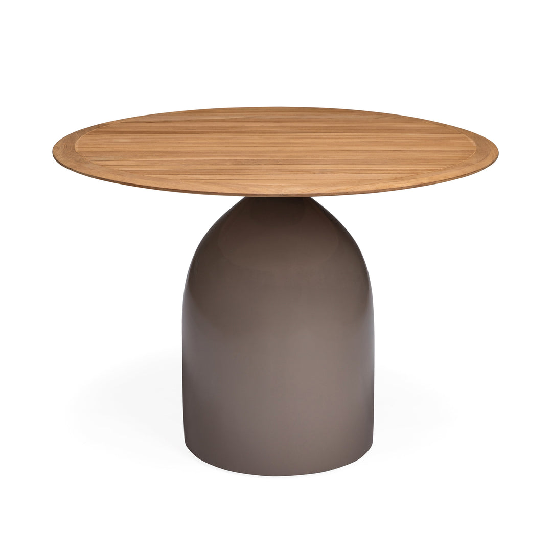 Leni Teak and Fiberglass Outdoor Dining Table (Taupe)