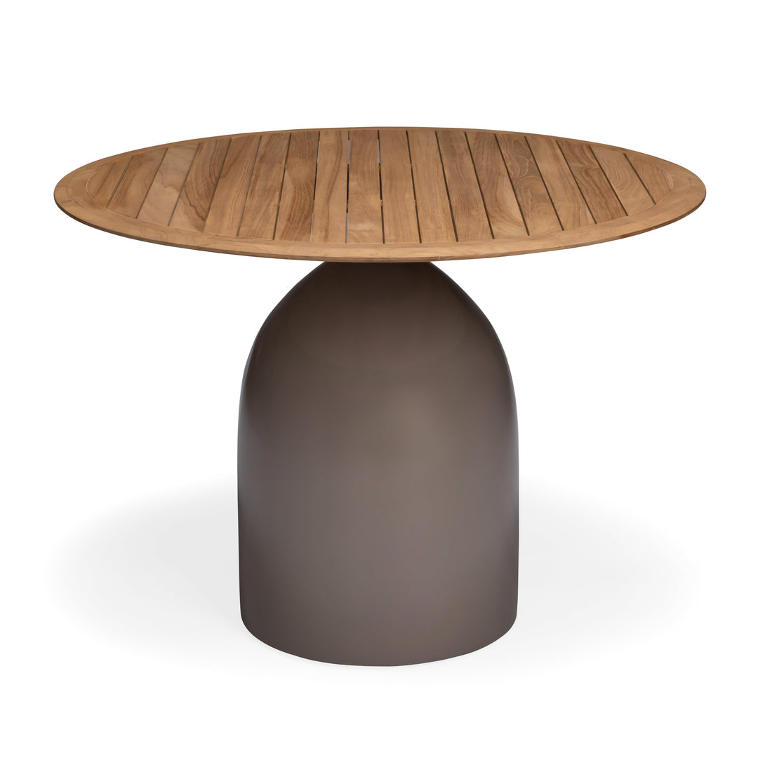 Leni Teak and Fiberglass Outdoor Dining Table (Taupe)