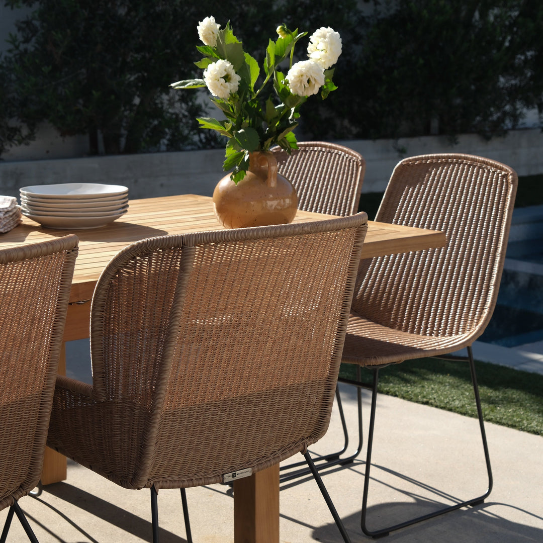 Georgia Wicker Outdoor Dining Side Chair (Honey)