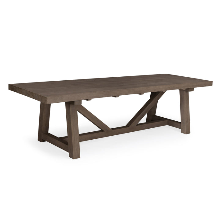 Palermo Trestle Teak Reclaimed Outdoor Dining Table 118"