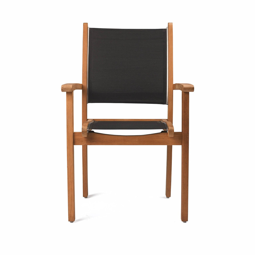 Santorini Teak Stacking Outdoor Dining Chair (Black)