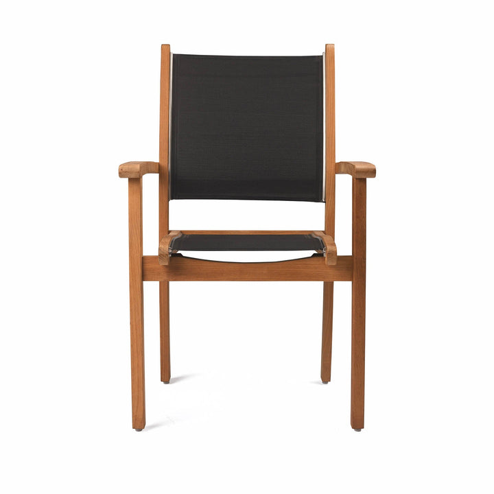 Santorini Teak Stacking Outdoor Dining Chair (Black)